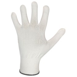 240 Paar NINGBO STRONGHAND® Handschuhe aus Polyamid und Baumwolle mit Vinyl-Noppen, weiss/rot, Kat 2