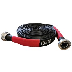 1 Rolle NBR-C Bau- und Industrieschlauch mit Kupplungen, schwarz, 52 mm Durchmesser, flexible Anwendung