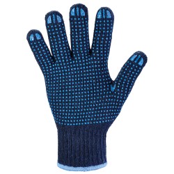 240 Paar RUDONG GOODJOB® Arbeitshandschuhe Baumwolle/Polyester mit Vinyl-Noppen, blau/blau