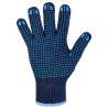 240 Paar RUDONG GOODJOB® Arbeitshandschuhe Baumwolle/Polyester mit Vinyl-Noppen, blau/blau
