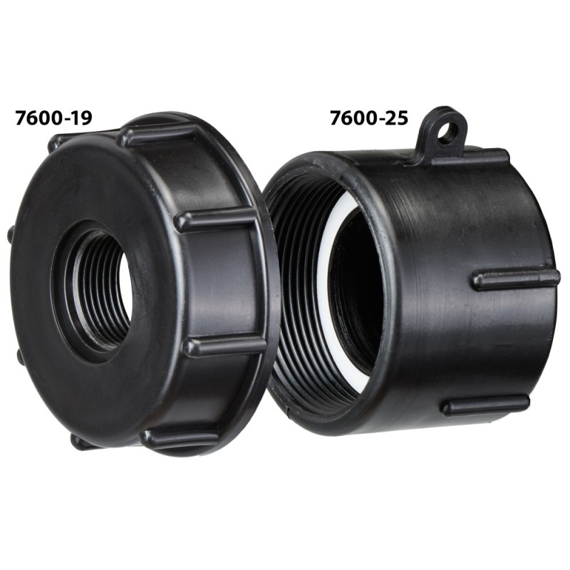 10 Stück Evertec IBC-Adapter S60x6 mit Innengewinde, schwarz, für sichere Flüssigkeitsübertragung