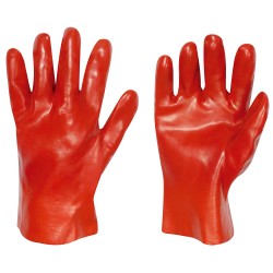 120 Paar Chicago Handschuhe aus Baumwoll-Trikot mit Vinyl-Beschichtung, rot, 27 cm, Kategorie 2
