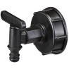 1 Stück Evertec IBC-Adapter S60x6 mit Auslaufhahn und Klicksystem, schwarz