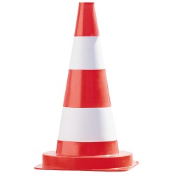 1 Stück PVC-Leitkegel 50 cm hoch, rot/weiss, aus weichem PVC für optimale Sichtbarkeit und Sicherheit im Verkehr