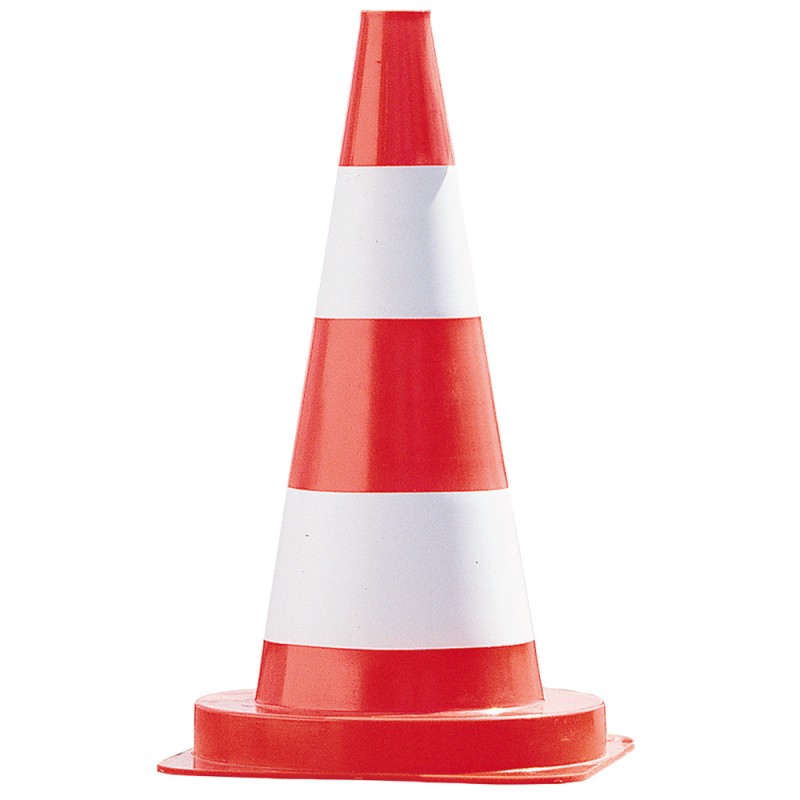 1 Stück PVC-Leitkegel 50 cm hoch, rot/weiss, aus weichem PVC für optimale Sichtbarkeit und Sicherheit im Verkehr