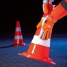 1 Stück PVC-Leitkegel 50 cm hoch, rot/weiss, aus weichem PVC für optimale Sichtbarkeit und Sicherheit im Verkehr