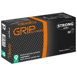 10 Box Stronghand Nitril Handschuhe schwarz puderfrei mit Diamantmuster, EN ISO 374, Kat 3
