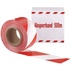 18 Rollen Baustellen-Absperrband rot-weiss, ideal für Sicherheitsmarkierungen und Absperrungen im Aussenbereich