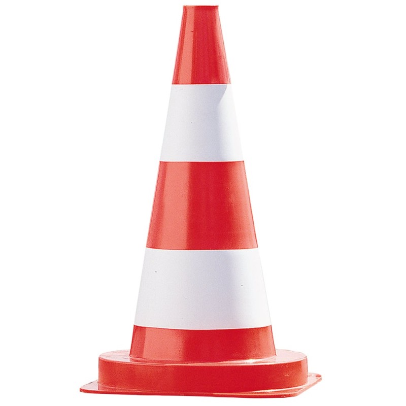 1 Stück PVC-Leitkegel 50 cm hoch, rot/weiss