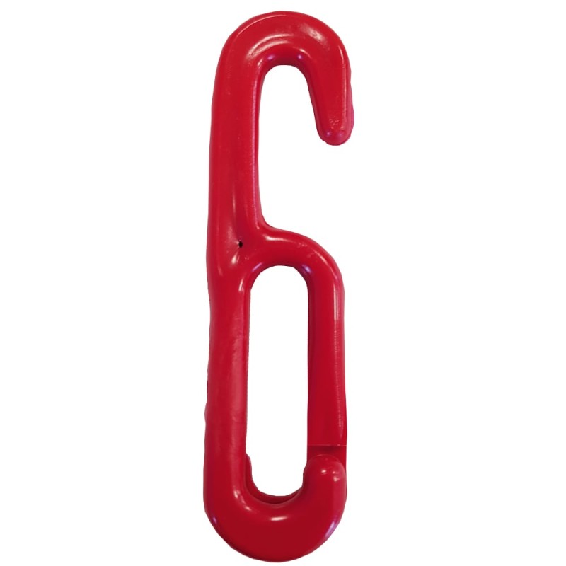10 Stück Einhängehaken aus Polyamid für Kunststoffkette, rot - ideal für 6 mm Ketten