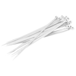 5 Beutel Kabelbinder weiss 100 Stück aus hochwertigem Kunststoff, ideal für Ordnung und Befestigungen