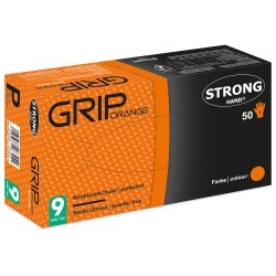 10 Box Stronghand Nitrilhandschuhe orange puderfrei mit Diamantmuster EN ISO 374 Kat 3