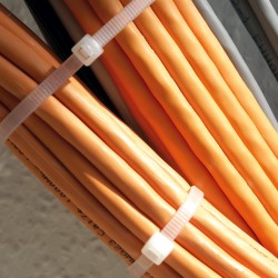 5 Beutel Kabelbinder weiss 100 Stück aus hochwertigem Kunststoff, ideal für Ordnung und Befestigungen