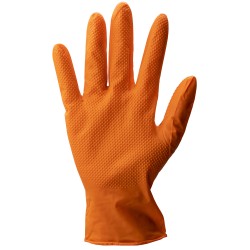10 Box Stronghand Nitrilhandschuhe orange puderfrei mit Diamantmuster EN ISO 374 Kat 3