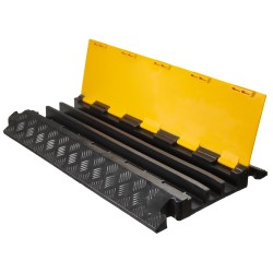 1 Stück Kabelbrücke 3-Kanal mit Deckel aus Kunststoff in Schwarz/Gelb, 900 mm x 500 mm x 70 mm