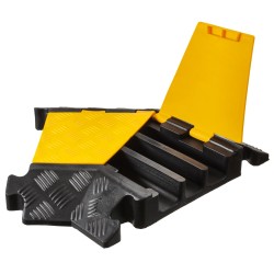 1 Stück Kabelbrücke ECKE 3-Kanal mit Deckel aus robustem Kunststoff in Schwarz-Gelb