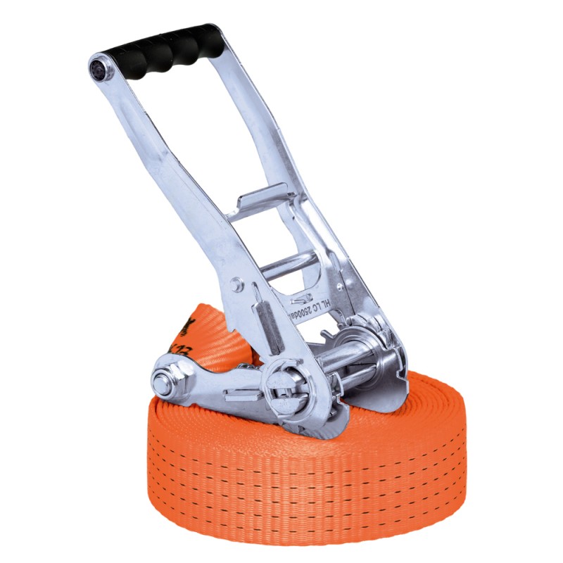 8 Stück TECTOR® Ratschengurte 50 mm mit einer Tragkraft von 5000 daN in leuchtendem Orange