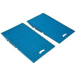 1 Set Rollstuhlrampe für 3-Kanal Kabelbrücke aus hochwertigem Kunststoff, blau, 744 mm x 441 mm x 75 mm