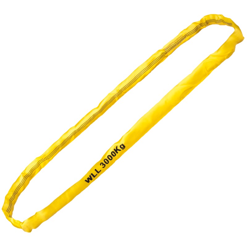 8 Stück TECTOR® Rundschlingen, Einfachmantel, WLL 3000 kg, Gelb
