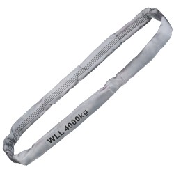 8 Stück TECTOR® Rundschlingen, WLL 4000 kg, Einfachmantel, grau