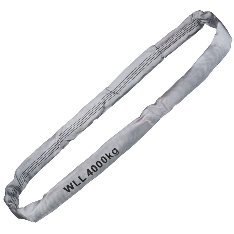 8 Stück TECTOR® Rundschlingen, WLL 4000 kg, Einfachmantel, grau