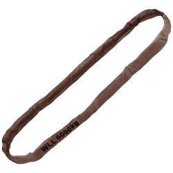 3 Stück TECTOR® Rundschlinge, WLL 6000 kg, einfachmantel, braun