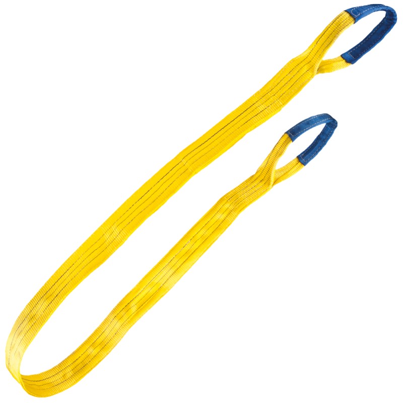 6 Stück TECTOR Hebeband 2-lagig, 90 mm breit, WLL 3000 kg, gelb, für sicheres Heben und Transportieren