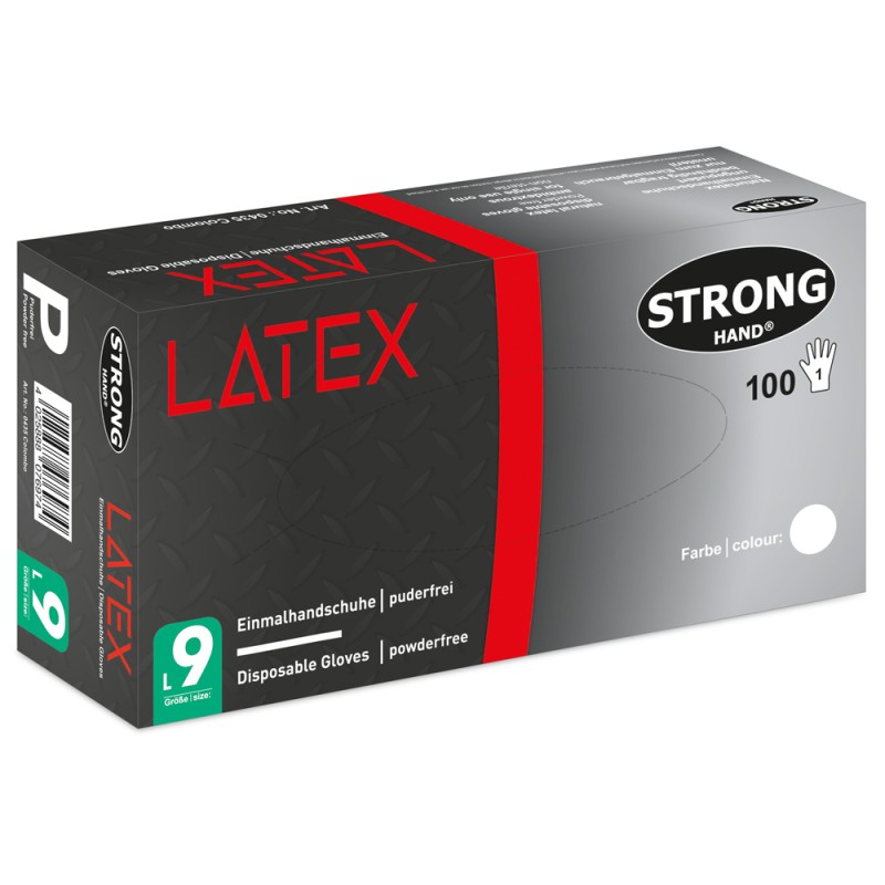 10 Paar COLOMBO STRONGHAND® Handschuhe aus latex, puderfrei, lebensmittelecht, Kategorie I