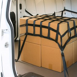 1 Stück TECTOR® Gurtbandnetz zur Ladungssicherung, 25 mm stark, schwarz, ideal für sicheres Transportieren