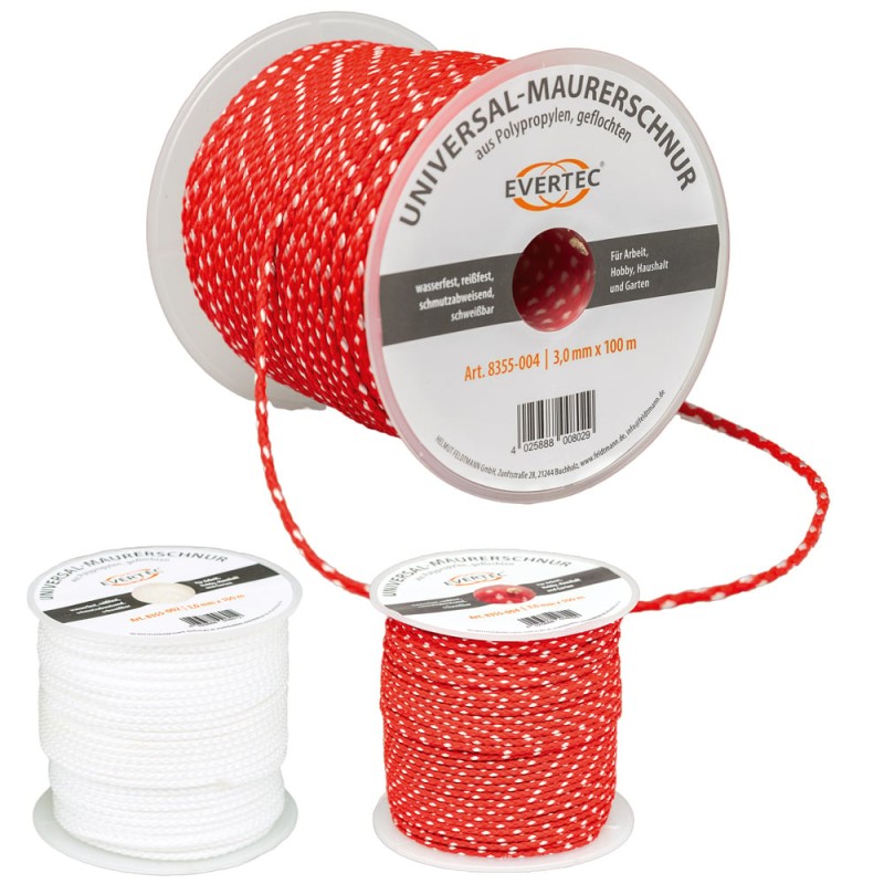 6 Rollen Universal-Maurerschnur 3,0 mm – 100 Meter, langlebig und robust