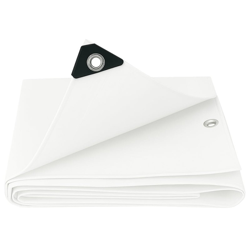 1 Stück PE-Gewebeplane 90g/m² mit Aluminiumösen in Weiss