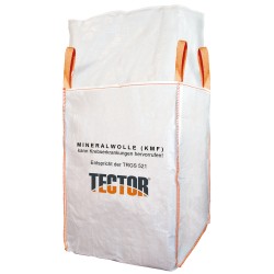 90 Stück TECTOR BIGBAG Mineralwolle mit 4 Hebeschlaufen, beschichtet, 125 x 125 x 150 cm