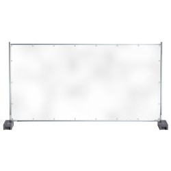 1 Stück PE-Bauzaunplane 150 g/m² mit Aluminiumösen, 1,76 m x 3,41 m