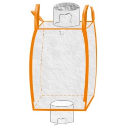 10 Stück TECTOR BIGBAG mit Einlauf und Auslauf, staubdicht, Tragkraft 1250 kg, 90 x 90 x 115 cm, 4 Schlaufen