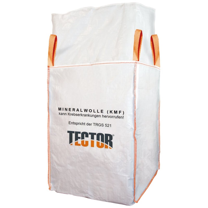 150 Stück TECTOR® BIGBAG aus Mineralwolle mit 4 Hebeschlaufen, beschichtet, 90 x 90 x 120 cm