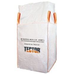 90 Stück TECTOR BIGBAG Mineralwolle mit 4 Hebeschlaufen, beschichtet, 125 x 125 x 150 cm