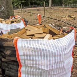 10 Stück TECTOR® Kaminholz-Bag aus luftdurchlässigem PP-Gewebe mit 1000 kg Tragkraft, 80 x 95 x 100 cm, 2-seitiges