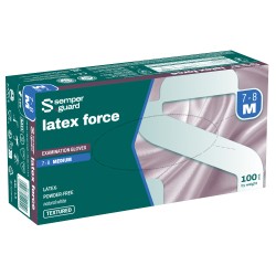 10 Box SEMPERGUARD Latex Force Handschuhe, puderfrei, weiss, Lebensmittel geeignet, Kategorie 3