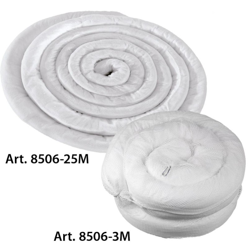 4 Stück Ölsperre mit Karabiner und O-Ring, 12 cm x 3m - 25m, aus 100% PP, in Weiss