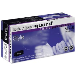 10 Box Semperguard Nitril Handschuhe schwarz, puderfrei, Kategorie 3, für höchsten Schutz und Komfort