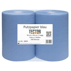 1 Pack Putzpapier 2-lagig 38x36 cm in Blau, 500 Blätter, ideal für vielseitige Anwendungen