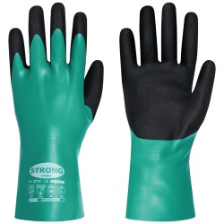 72 Paar CLARINGTON STRONGHAND® Nitrilhandschuhe aus Nitrilschaum, grün, EN ISO 374-1, EN ISO 374-5, EN 407
