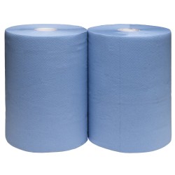 1 Pack Putzpapier 2-lagig 38x36 cm in Blau, 500 Blätter, ideal für vielseitige Anwendungen