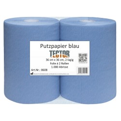 1 Pack Putzpapier 2-lagig 38x36 cm blau, 1000 Blatt