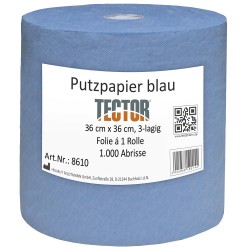 1 Rolle Putzpapier 3-lagig 1000 Blatt blau 38 x 36 cm