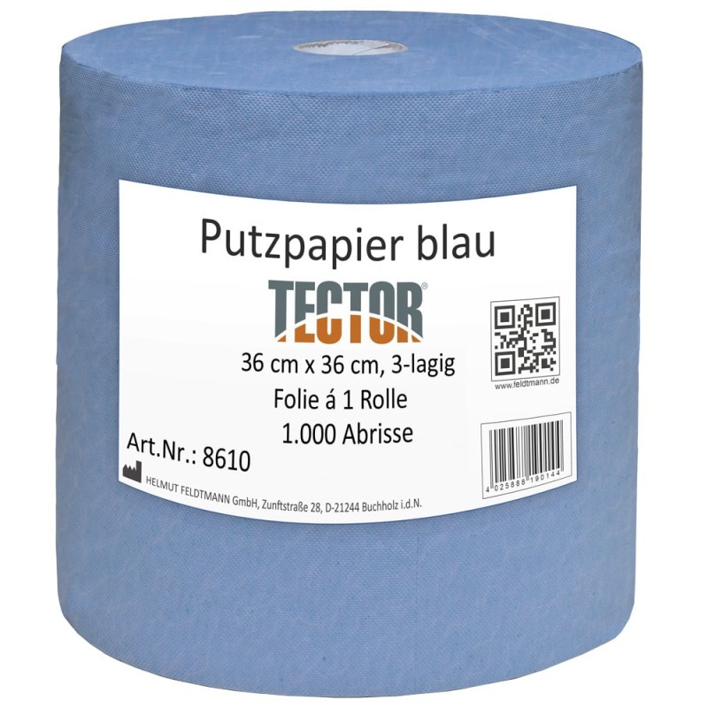 1 Rolle Putzpapier 3-lagig 1000 Blatt blau 38 x 36 cm
