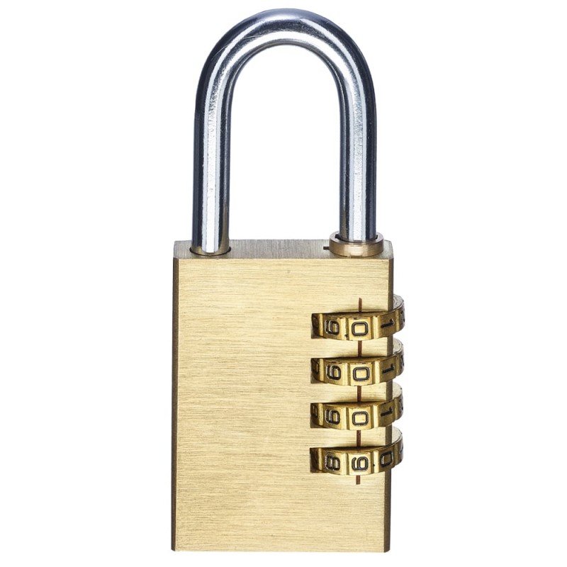 1 Stück Zahlen-Vorhängeschloss mit 4 Ziffern aus robustem Stahl in Schwarz für sicheren Schutz