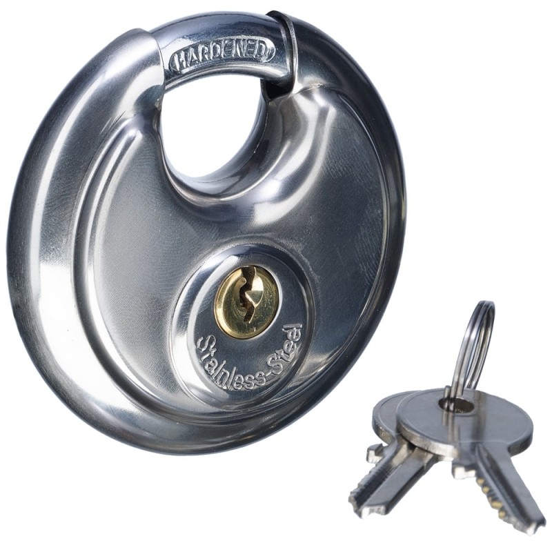 1 Stück Diskusschloss aus robustem Stahl, wetterfest und sicher, ideal für Gartenmöbel und Tore