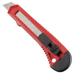 24 Stück Universal-Cutter 18 mm schwarz-rot mit ergonomischem Griff für präzise Schnitte