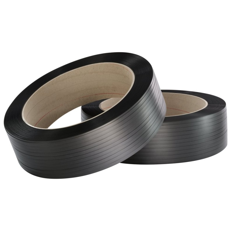 1 Rolle PP-Umreifungsband schwarz – strapazierfähiges, flexibles Verpackungsband für sicheren Versand und Lagerung